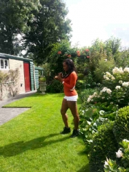 Maheeda at the backyard of her home.jpg