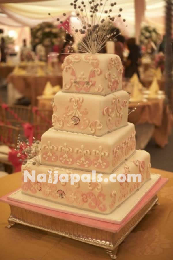Nicely decorated engagement cake