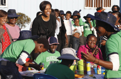 Michelle Obama having a nice time with the children