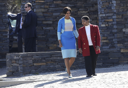 Michelle Obama taking a walk