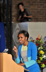 Michelle Obama giving a speech