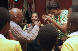 Michelle Obama having a funtime with Archbishop Desmond Tutu