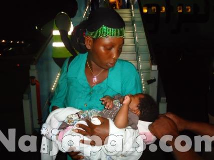 Mother and her 2 months old infant arriving Nigeria yesterday night