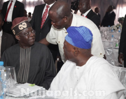Asiwaju Bola Tinubu, former Governor of Lagos State; Gov Adams Oshiomhole