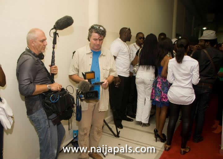 From L - R, Journalists, Cameras and Booties