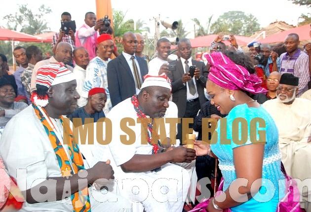 Governor Okorocha receiving the cup of wine ….