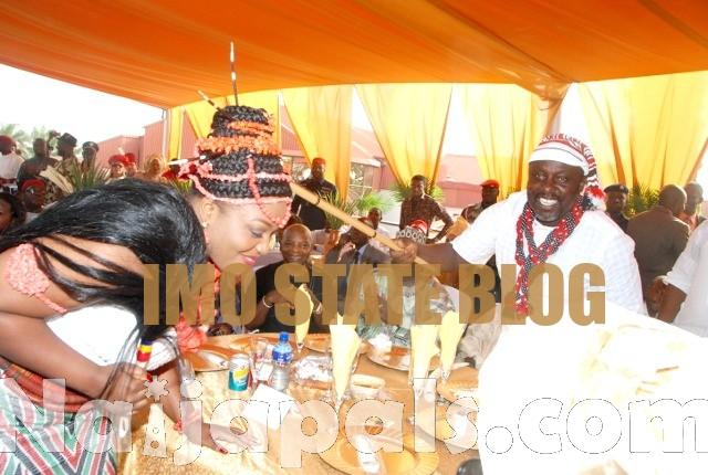 Governor Okorocha blesses his daughter..