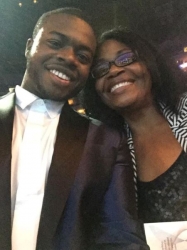 Kelvin and His Mom mom At The GRAMMYs 2015.jpg