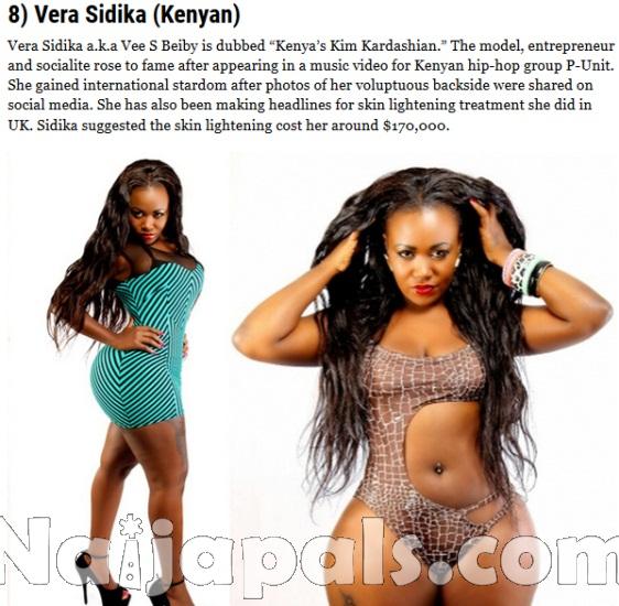 8) Vera Sidika (Kenyan)