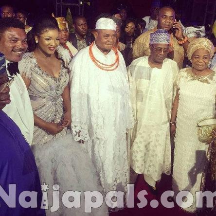 chief igbinedion spotted at Omotola's birthday yeoal